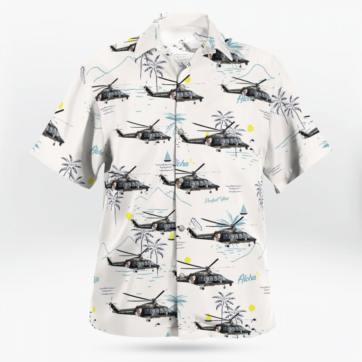 Maryland State Police Trooper 5 Helicopter Hawaiian Shirt Maryland State Police Trooper 5 Helicopter Hawaiian Shirt