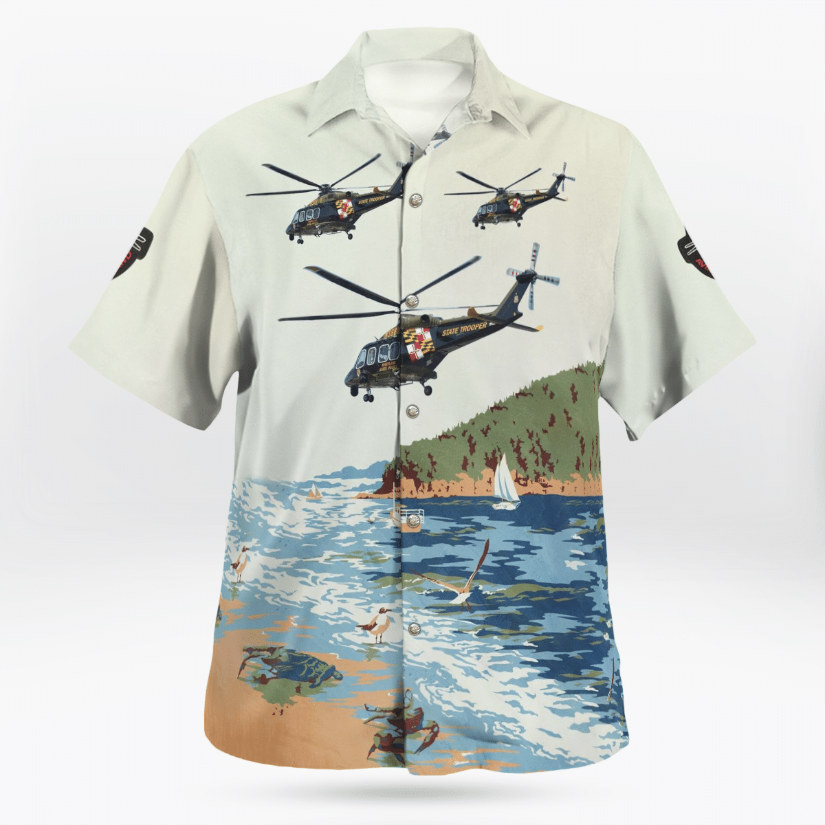 Maryland State Police Trooper 7 Hawaiian Shirt Maryland State Police Trooper 7 Hawaiian Shirt