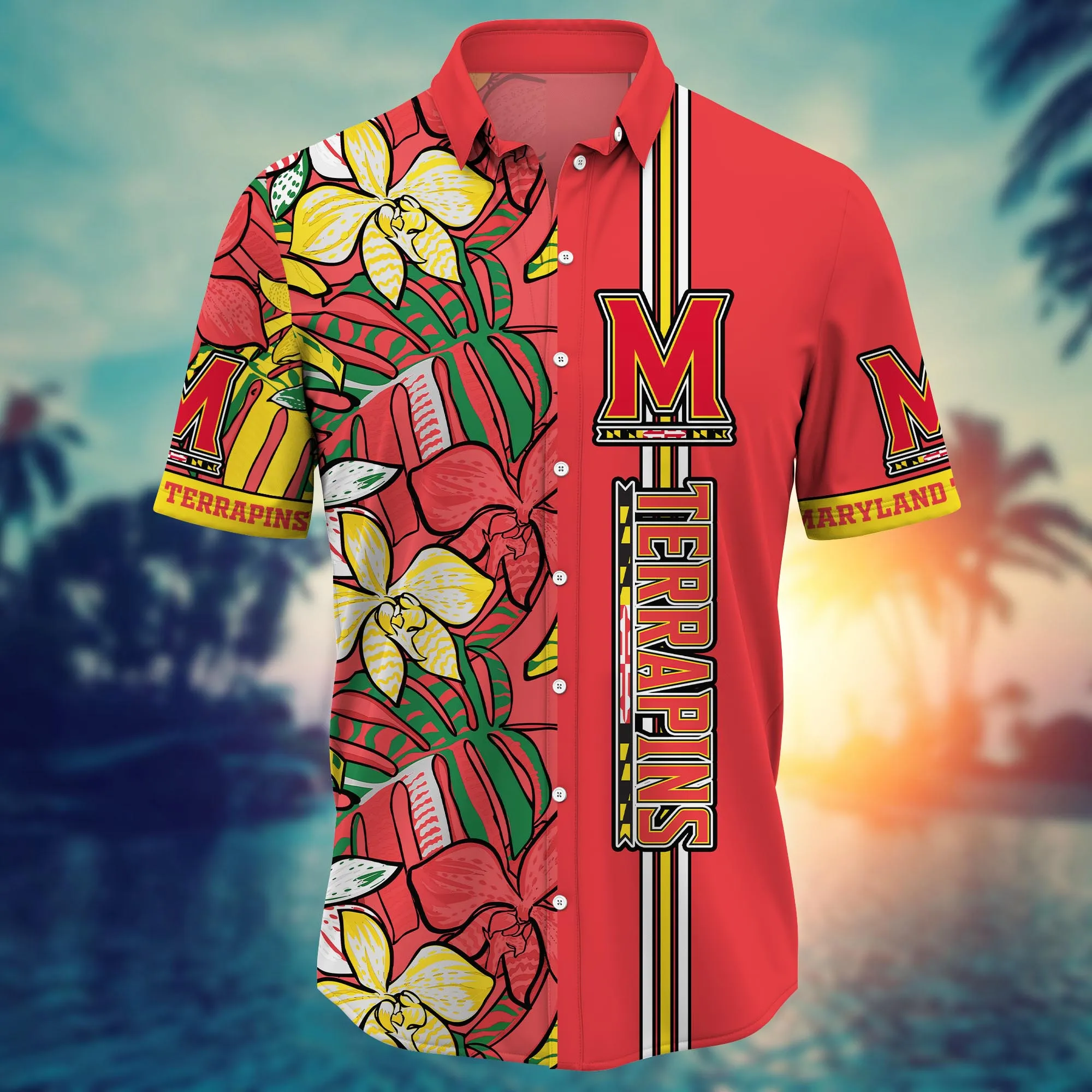 Maryland Terrapins NCAA Hawaiian Shirt Beer Gardens Aloha Shirt
