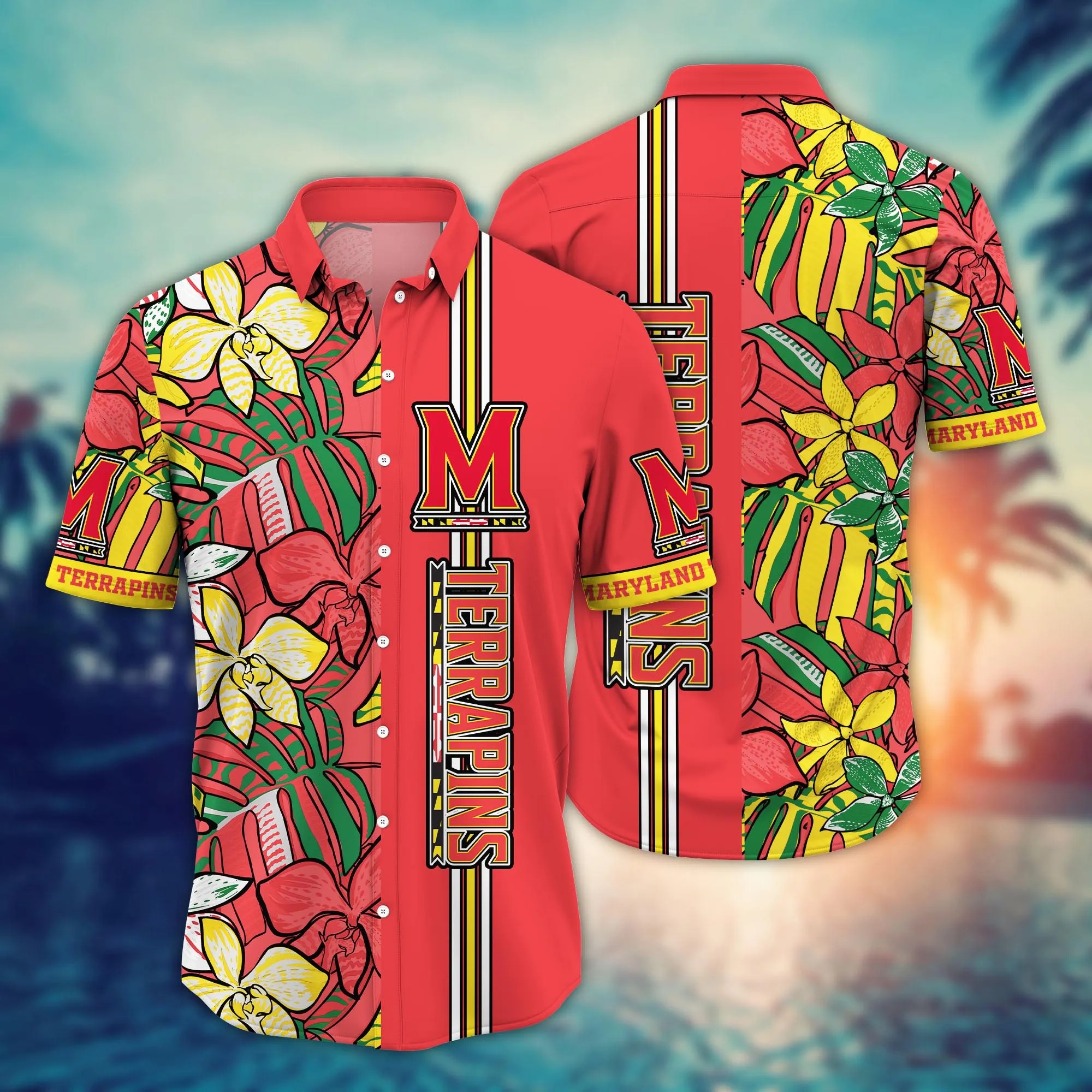Maryland Terrapins NCAA Hawaiian Shirt Beer Gardens Aloha Shirt Maryland Terrapins NCAA Hawaiian Shirt Beer Gardens Aloha Shirt