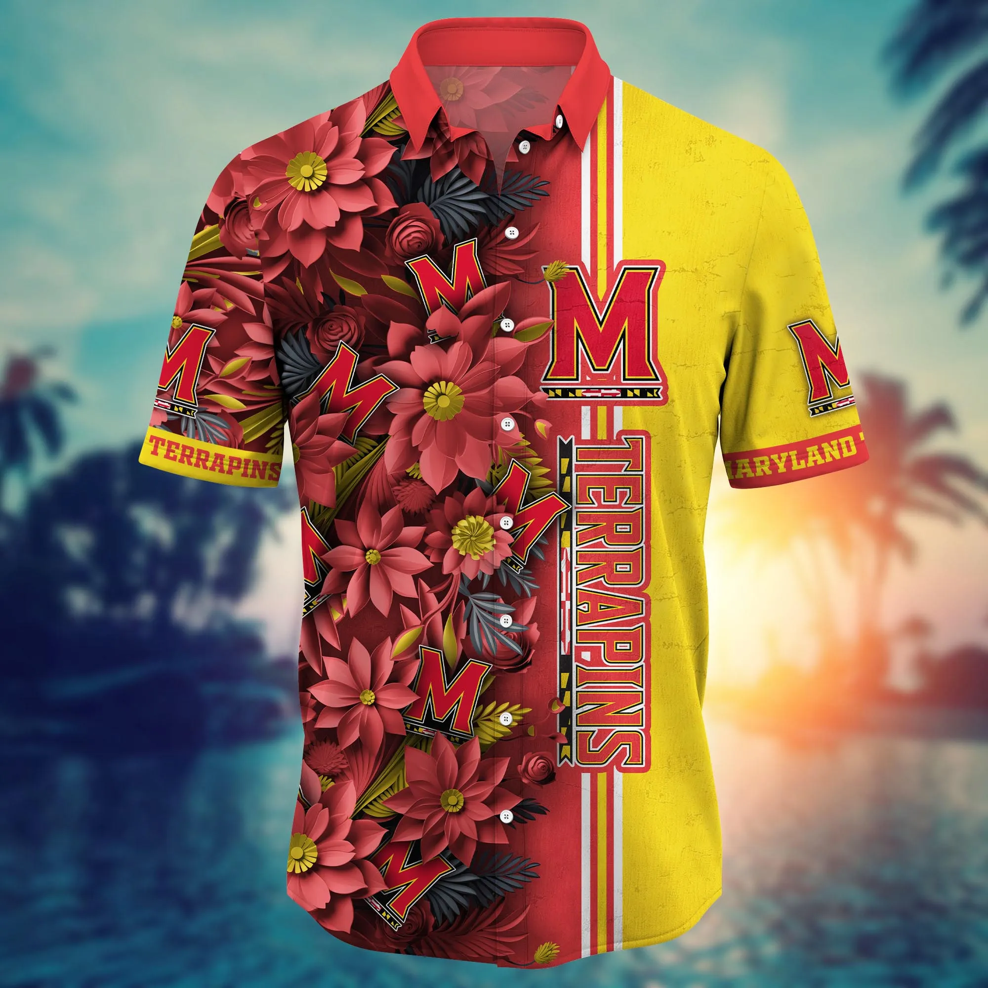 Maryland Terrapins NCAA Hawaiian Shirt Custom Air Conditioning Aloha Shirt