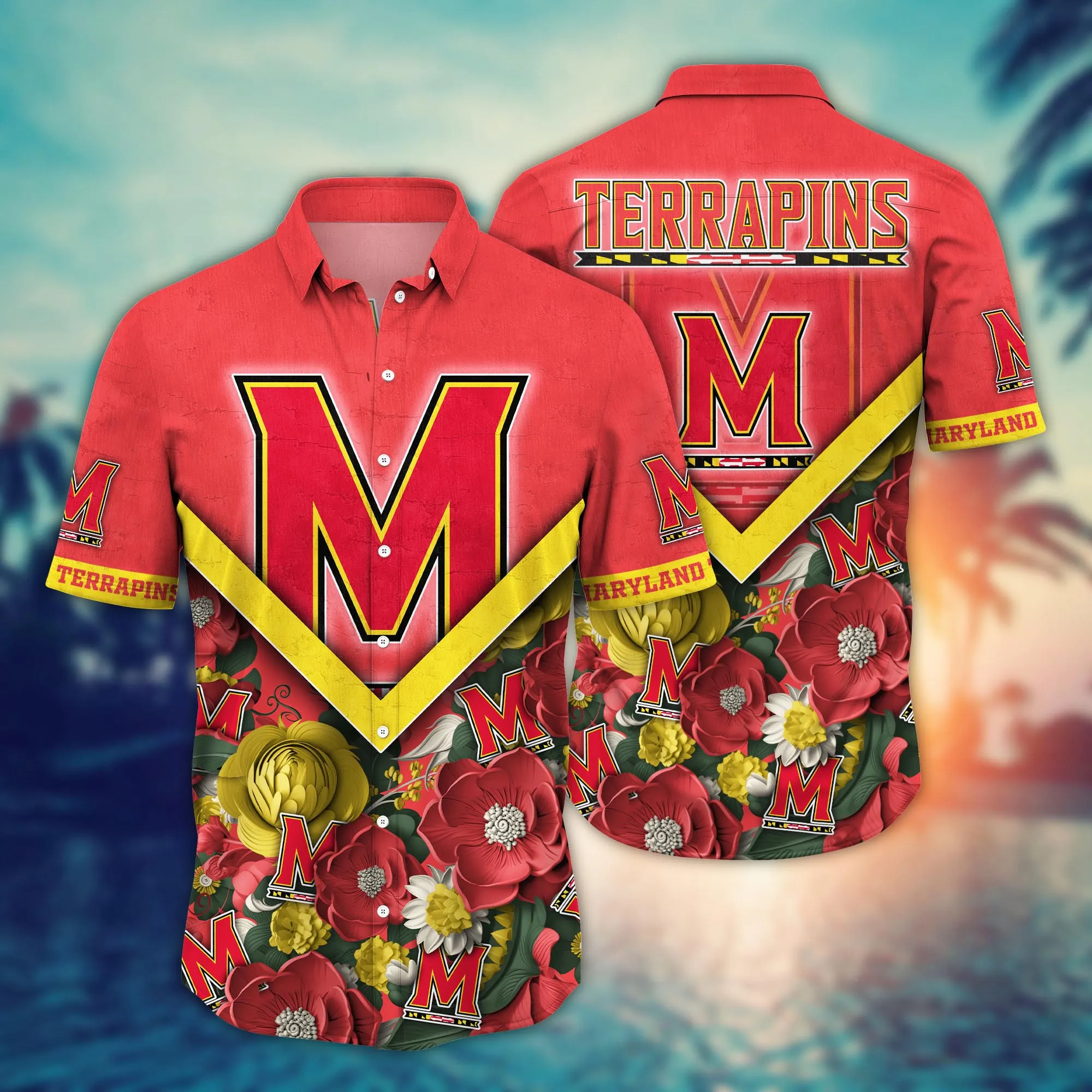 Maryland Terrapins NCAA Hawaiian Shirt Custom Heat Aloha Shirt Maryland Terrapins NCAA Hawaiian Shirt Custom Heat Aloha Shirt
