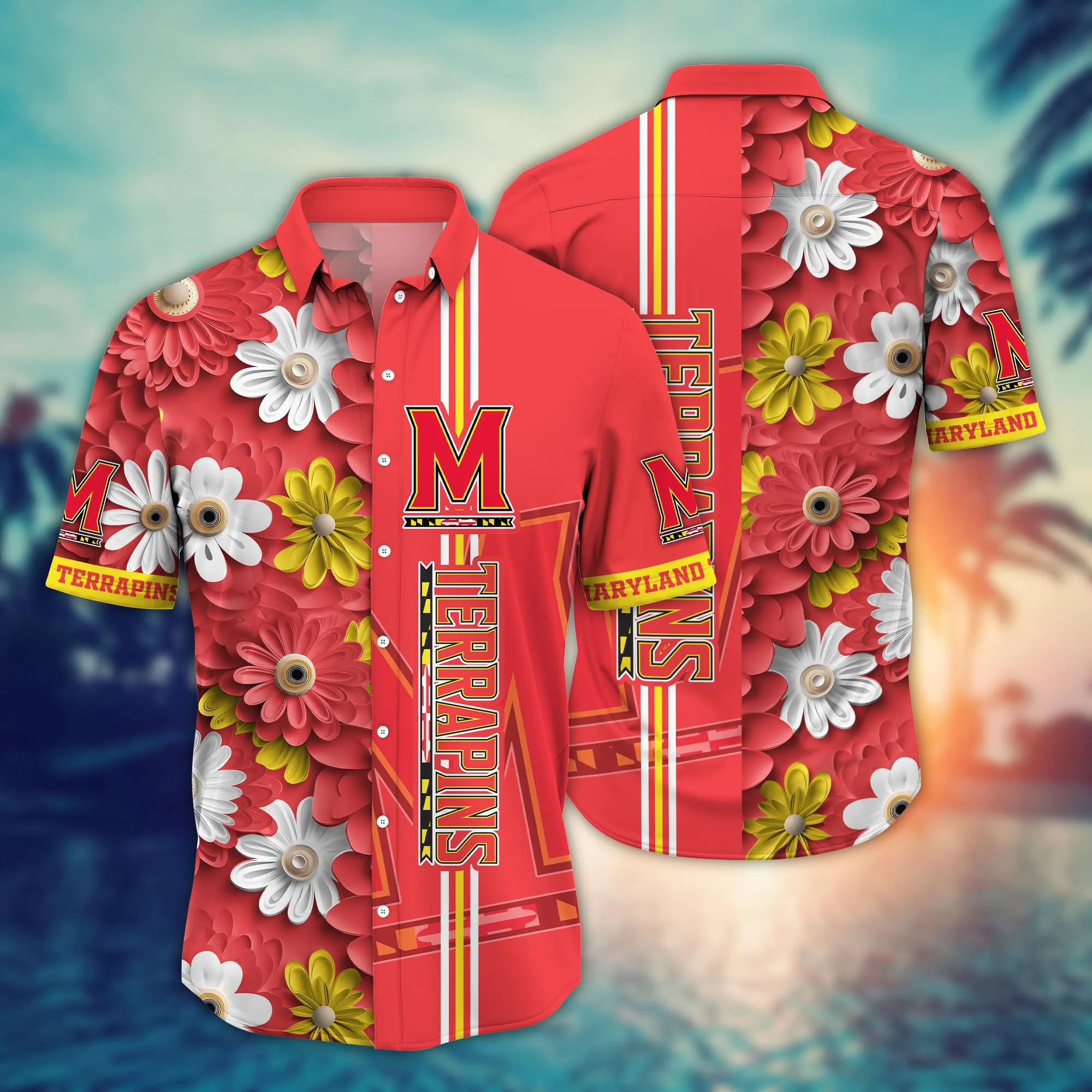 Maryland Terrapins NCAA Hawaiian Shirt Parasols Aloha Shirt
