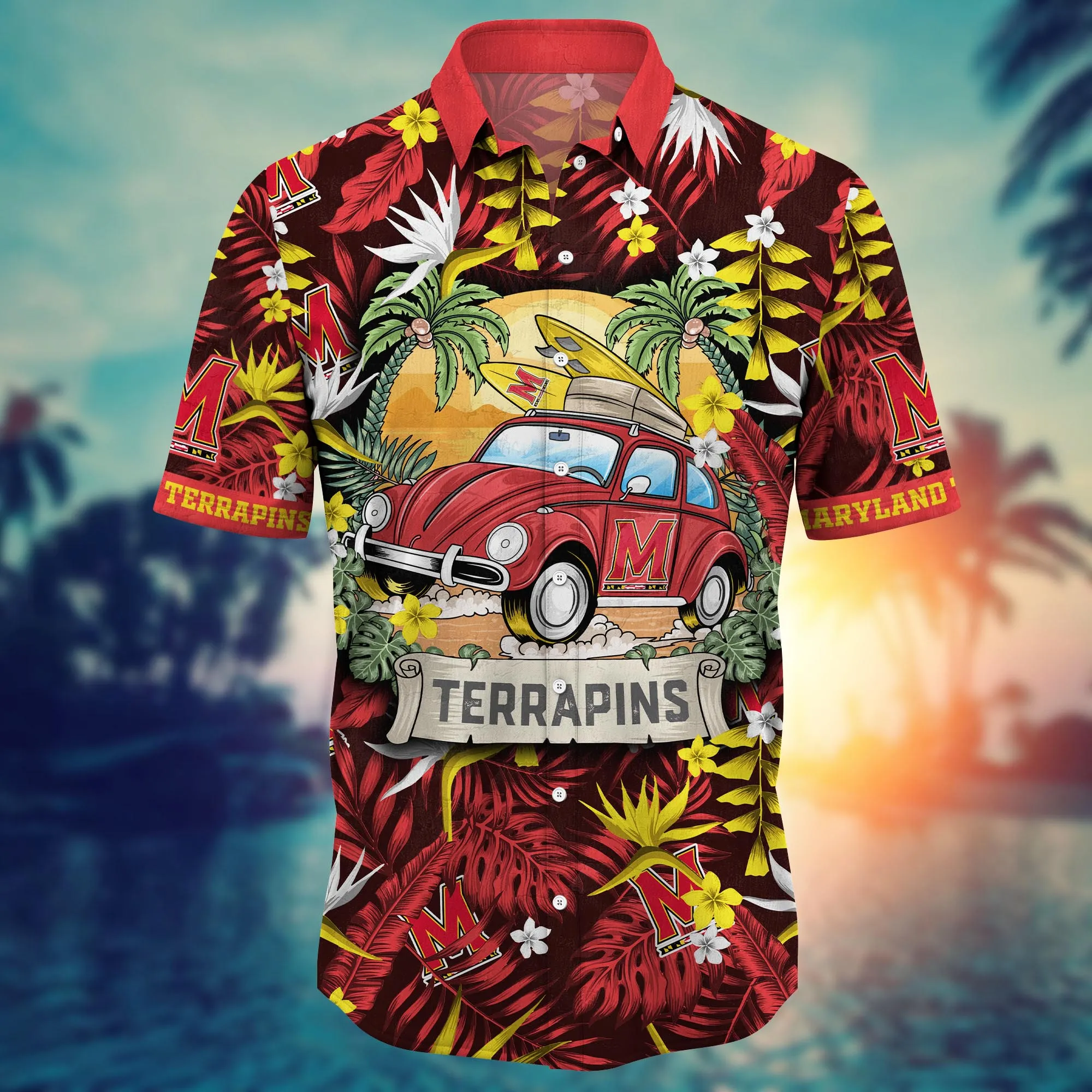 Maryland Terrapins NCAA Hawaiian Shirt Pool Partiestime Aloha Shirt