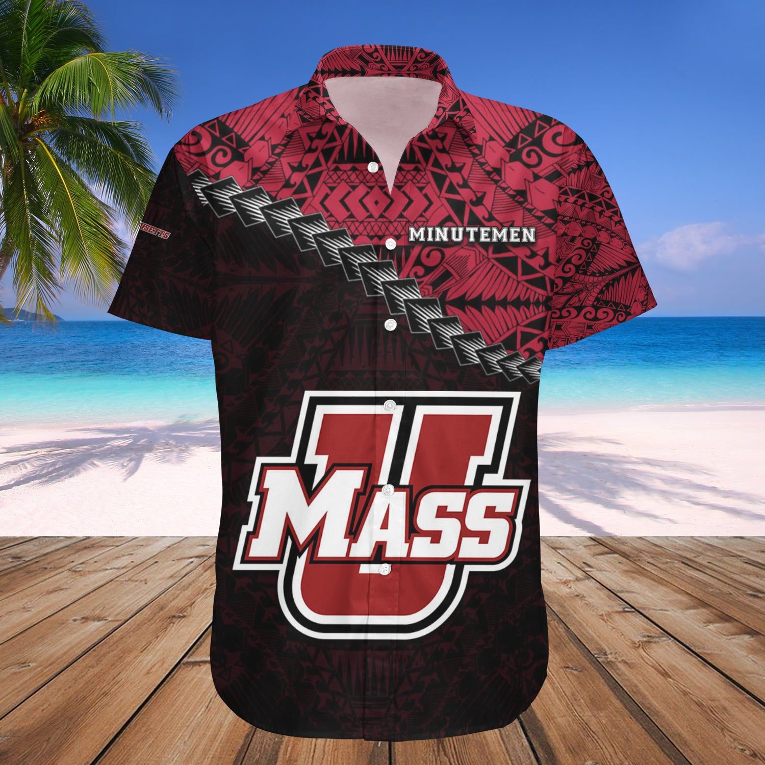Massachusetts Minutemen Hawaii Shirt Grunge Polynesian Tattoo – NCAA