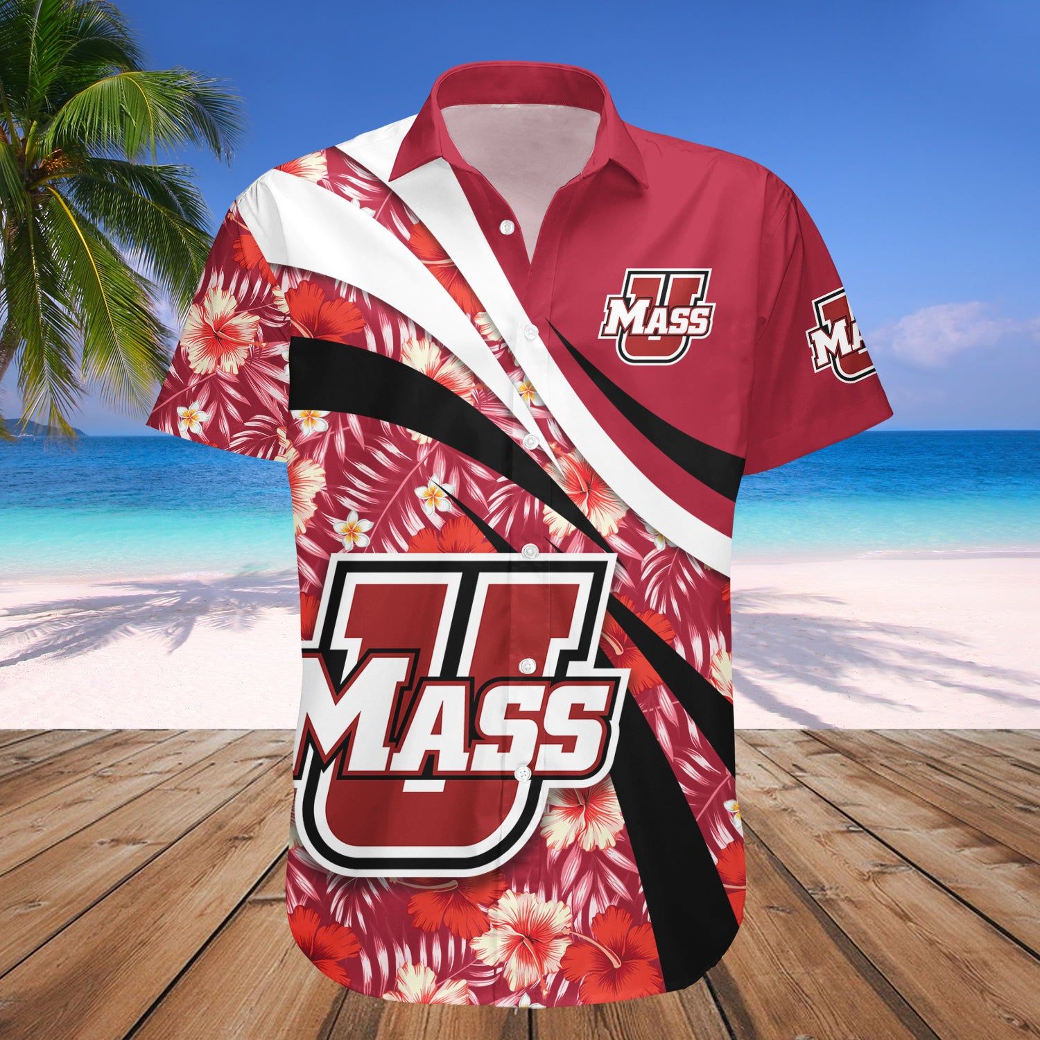 Massachusetts Minutemen Hawaii Shirt Hibiscus Sport Style – NCAA