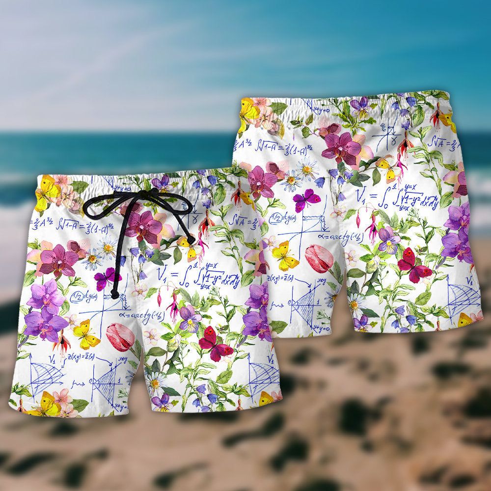 Math Floral I Like Math Trendy Aloha Hawaiian Beach Shorts
