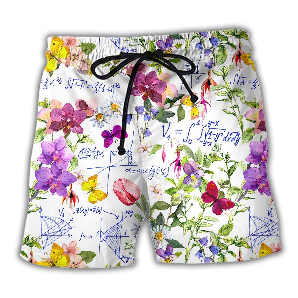 Math Floral I Like Math Trendy Aloha Hawaiian Beach Shorts Math Floral I Like Math Trendy Aloha Hawaiian Beach Shorts