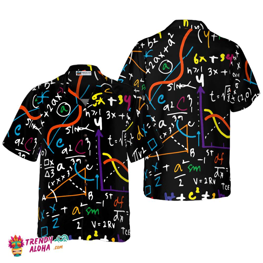 Math Teacher Seamless Pattern Hawaiian Shirt Math Teacher Seamless Pattern Hawaiian Shirt
