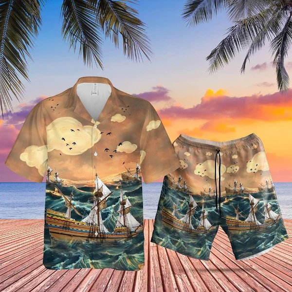 Mayflower Trendy Hawaiian Shirt Set Unisex Mayflower Trendy Hawaiian Shirt Set Unisex