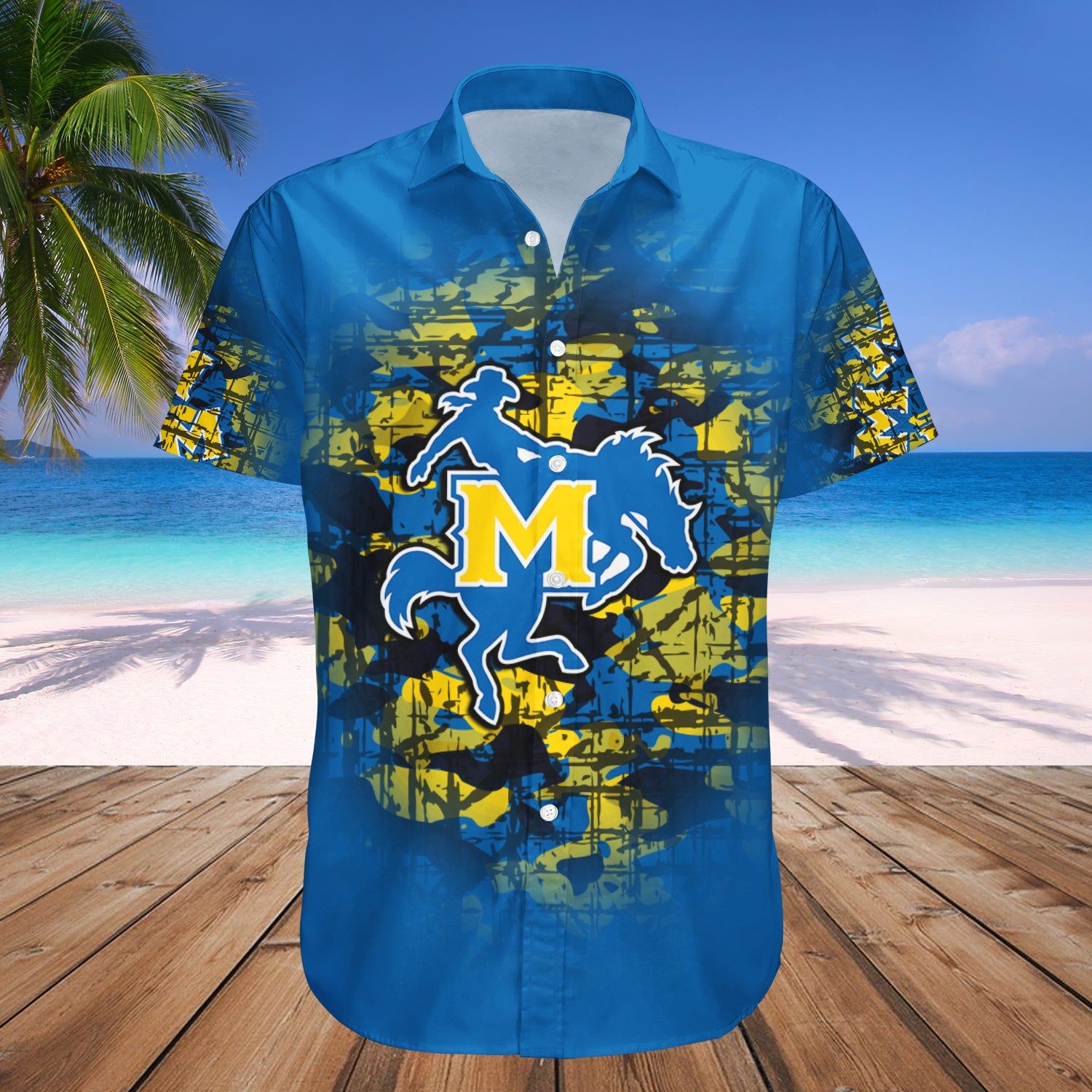 Mcneese State Cowboys Hawaii Shirt Camouflage Vintage – NCAA
