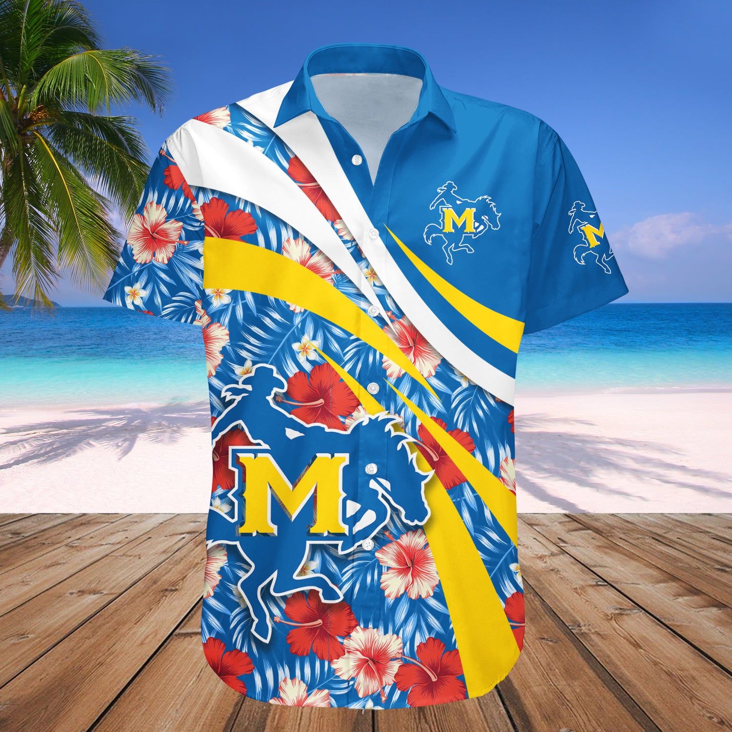 Mcneese State Cowboys Hawaii Shirt Hibiscus Sport Style – NCAA
