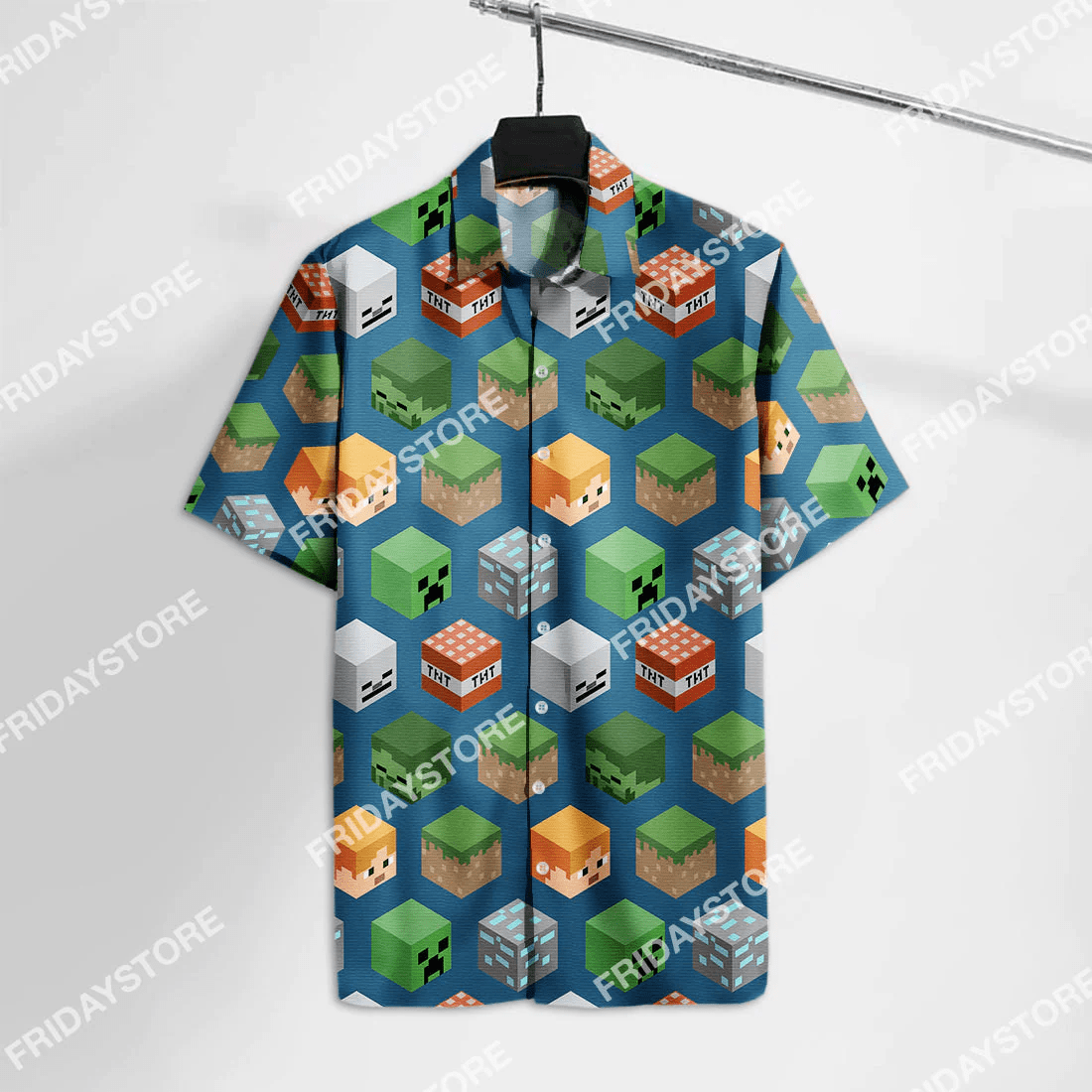 Mcraft Trendy Hawaiian Shirt Mcraft Games Isometric Hawaii Tshirt Cute Mcraft Aloha Shirt 2022