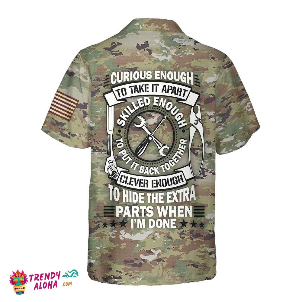 Mechanic Camouflage Hawaiian Shirt, Cool Camo Mechanic Shirt For Men, Best Mechanic Gift