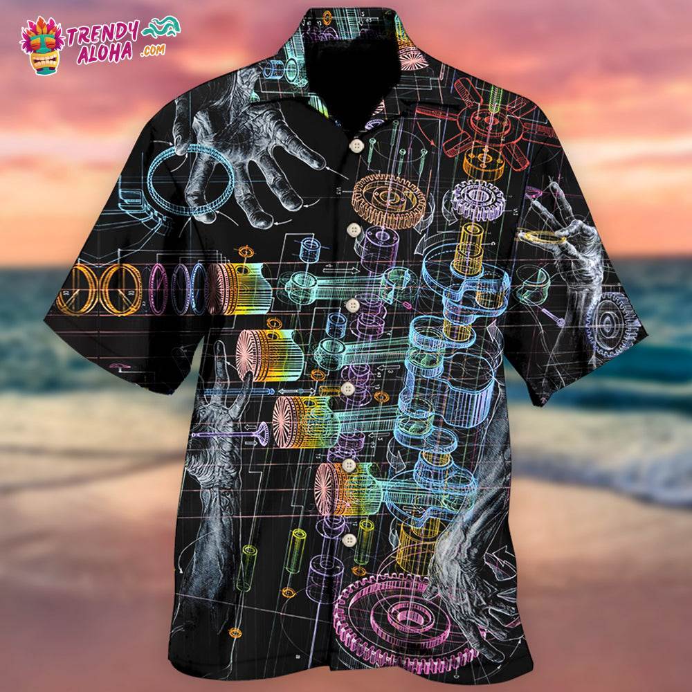 Mechanic Fantastic Neon Style Hawaiian Shirt – Trendy Aloha