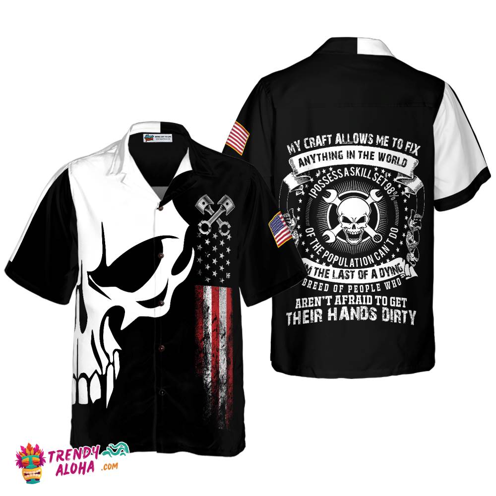 Mechanic Proud Skull Hawaiian Shirt Mechanic Proud Skull Hawaiian Shirt