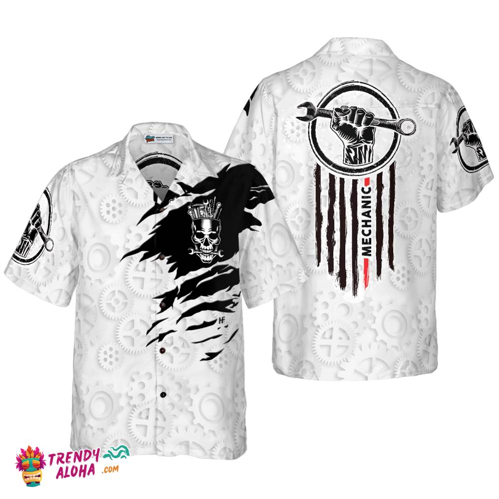 Mechanic Skull Hawaiian Shirt Mechanic Skull Hawaiian Shirt