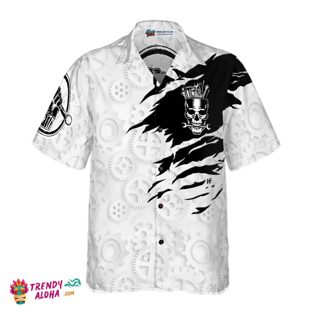 Mechanic Skull Hawaiian Shirt