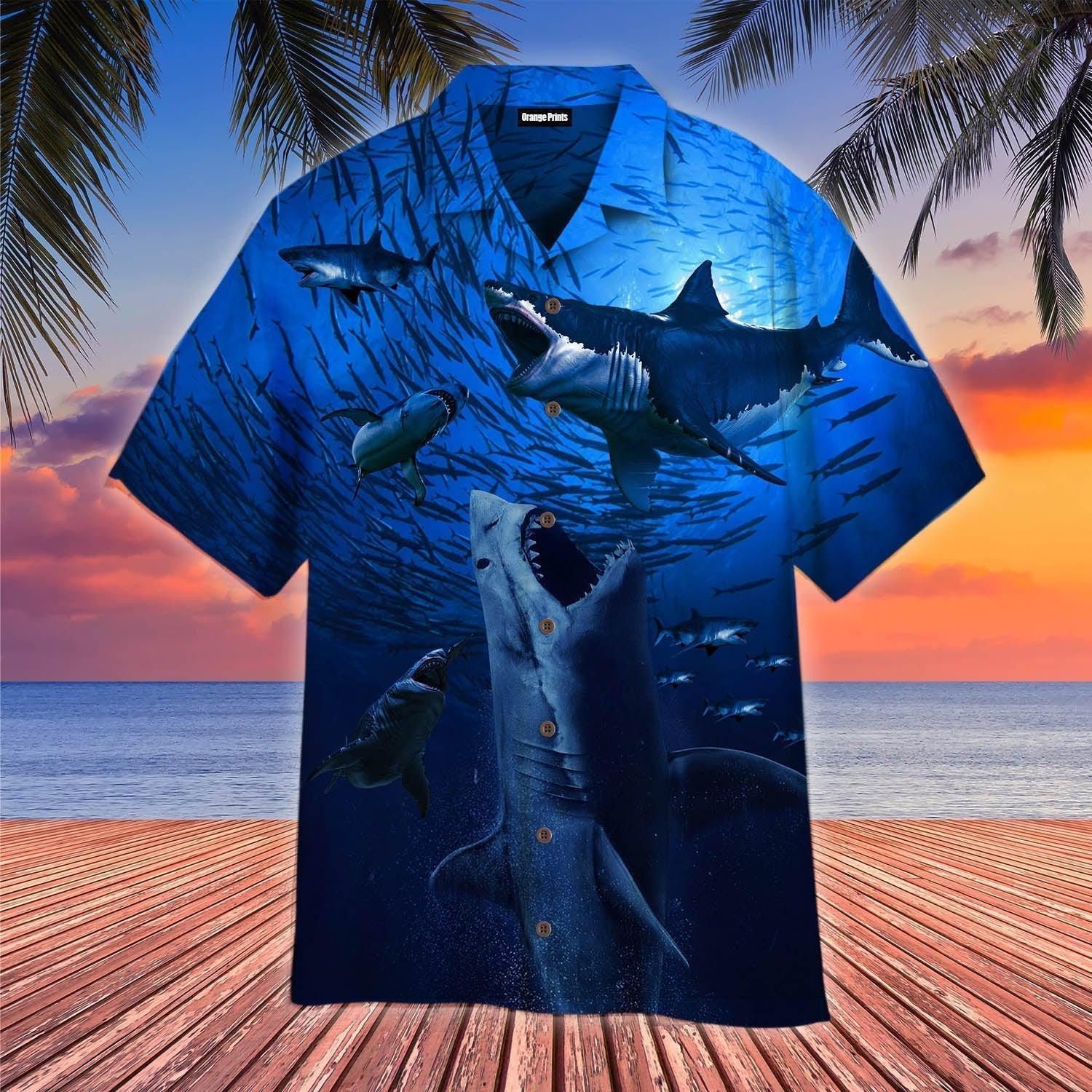 Megalodon Ancient Shark Trendy Hawaiian Shirt For
