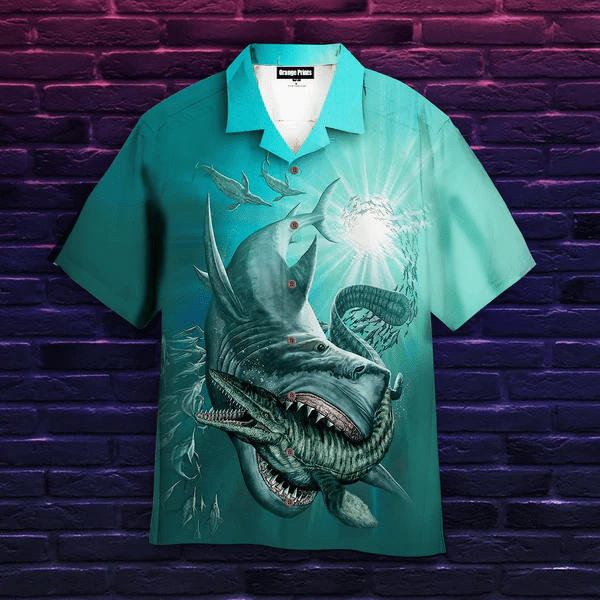 Megalodon Shark Trendy Hawaiian Shirt For