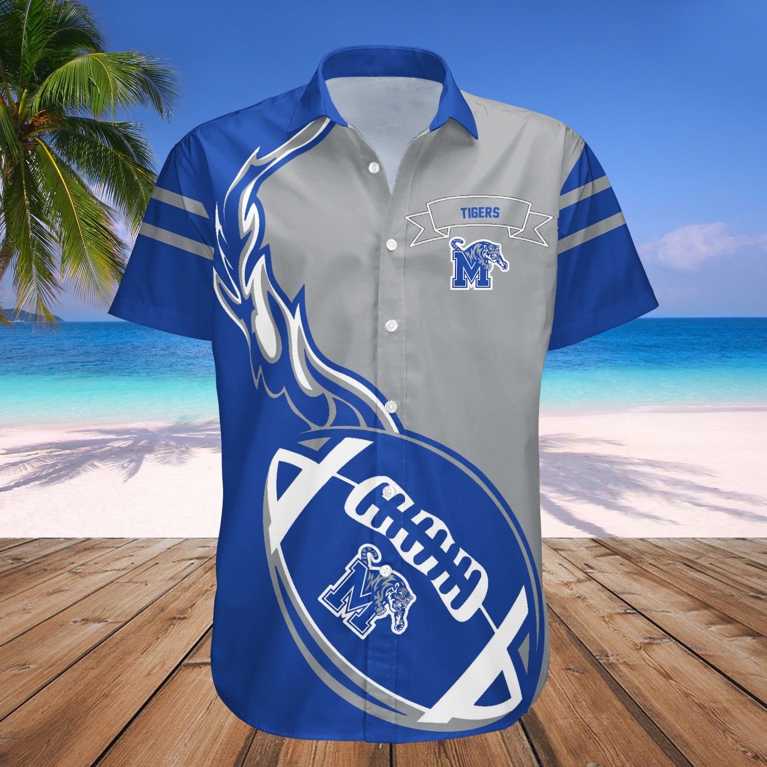 Memphis Tigers Hawaii Shirt Flame Ball – NCAA