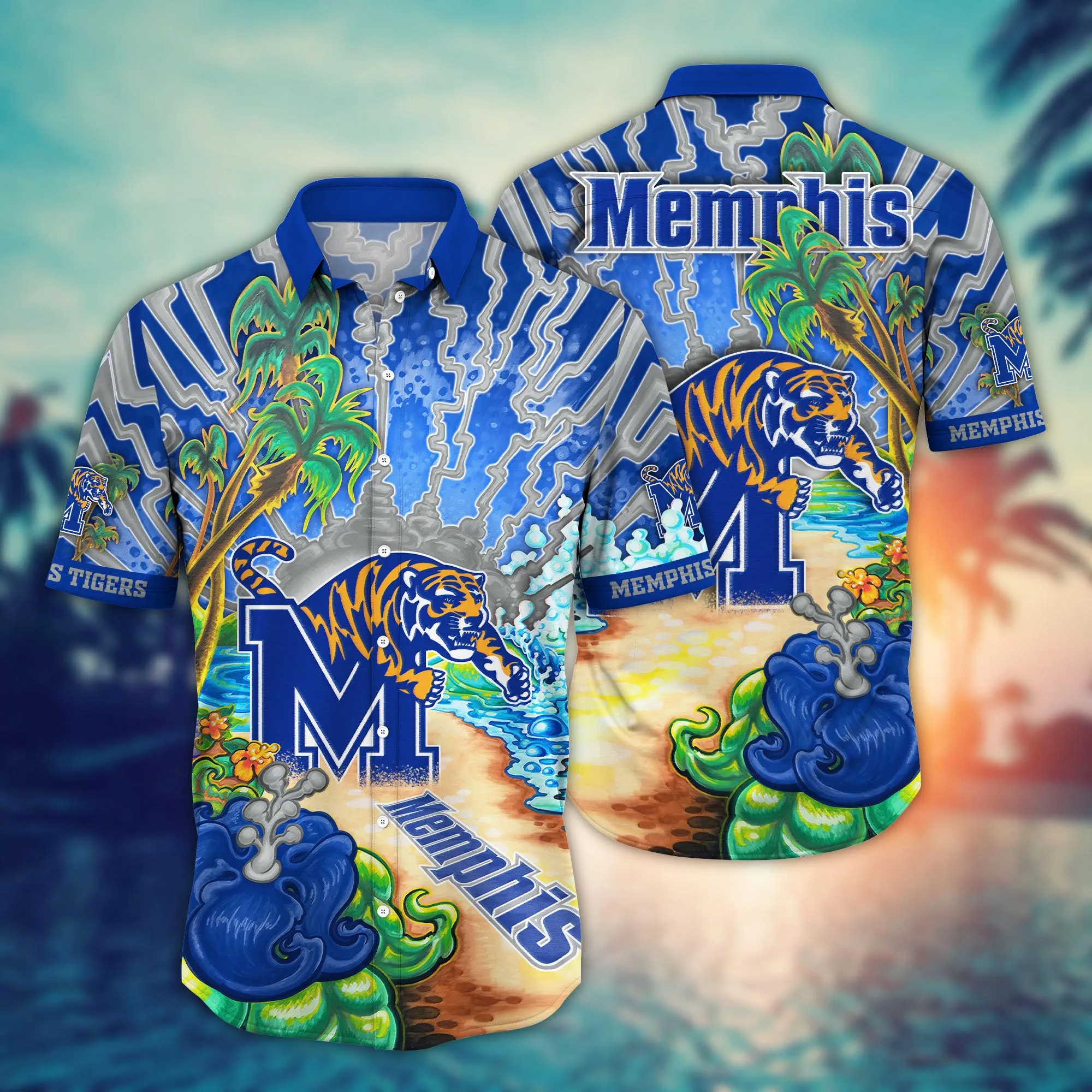 Memphis Tigers NCAA Hawaiian Shirt Augusttime Aloha Shirt Memphis Tigers NCAA Hawaiian Shirt Augusttime Aloha Shirt