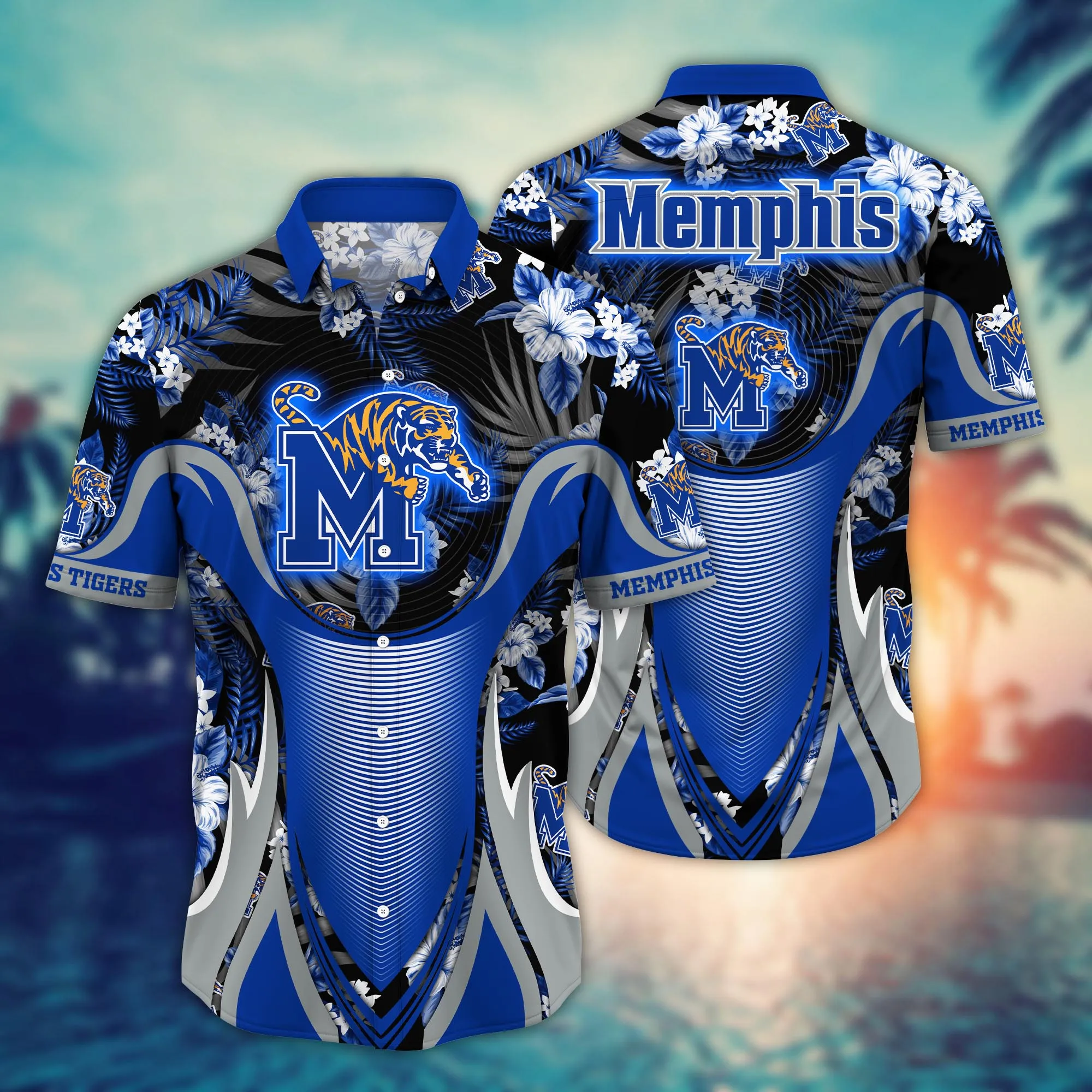 Memphis Tigers NCAA Hawaiian Shirt Warm Breezes Aloha Shirt