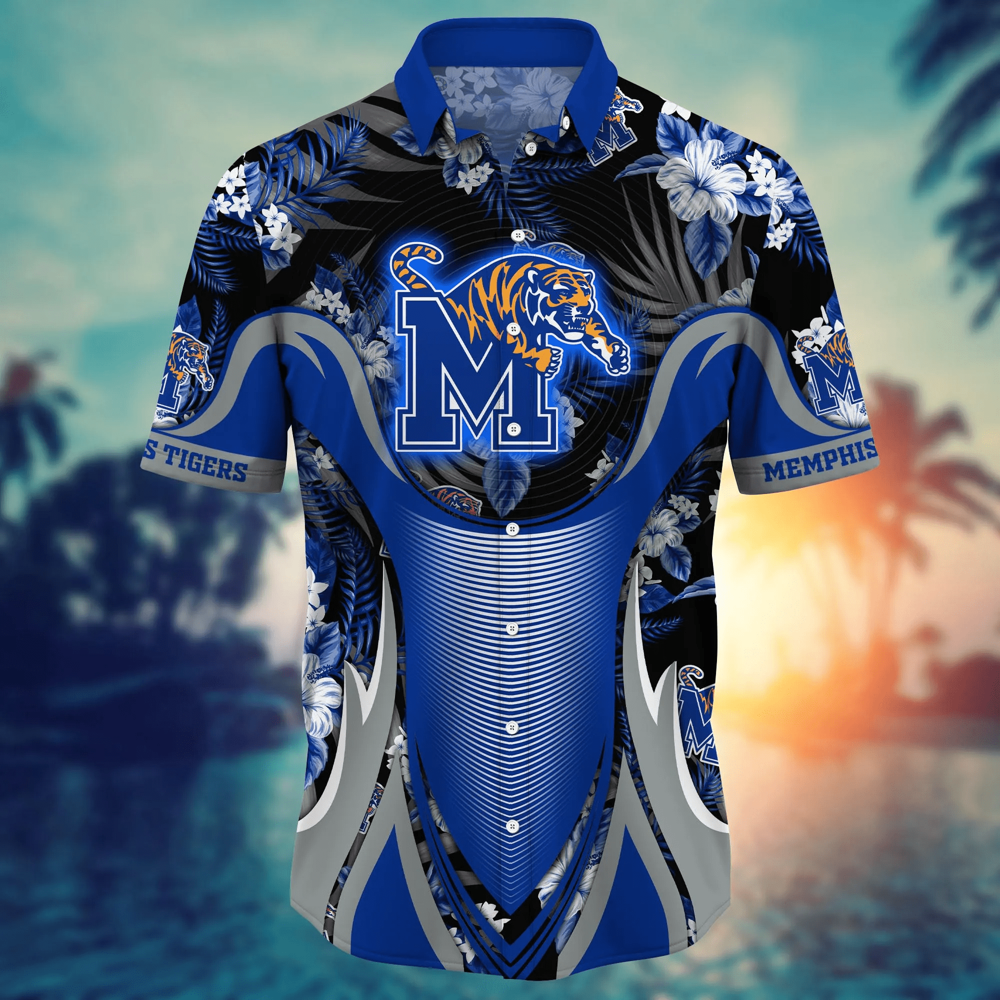 Memphis Tigers NCAA Hawaiian Shirt Warm Breezes Aloha Shirt