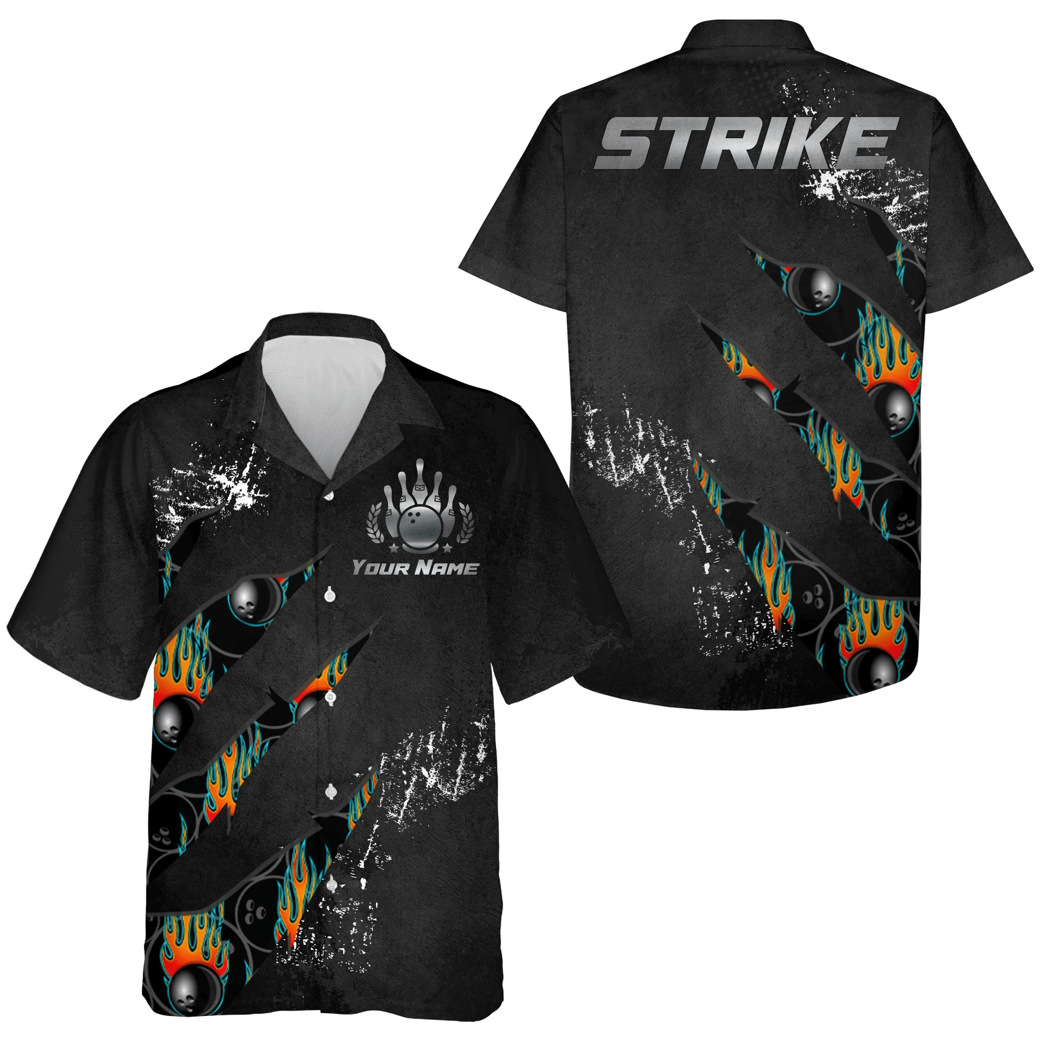 Men Women Custom Hawaiian Bowling Shirt, Strike Bowlers Jersey Short Sleeve Button-Down Cool Shirt Men Women Custom Hawaiian Bowling Shirt, Strike Bowlers Jersey Short Sleeve Button-Down Cool Shirt