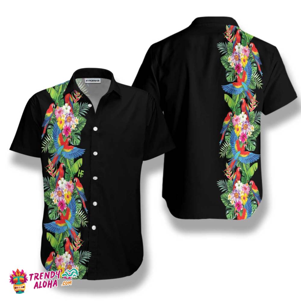 Men’s Aloha Shirt Bird Of Paradise Hibiscus Hawaiian Shirt