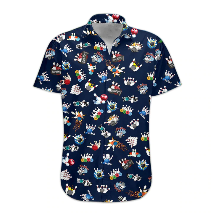 Men’s Bowling Hawaii Shirt, Trendy Hawaiian Shirts For Men Short Sleeve Aloha Beach Shirt