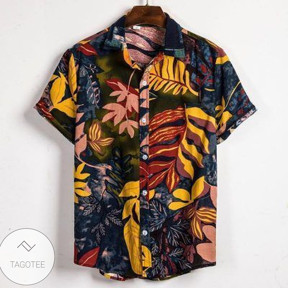 Mens Casual Summer Vacation Loose Floral Printing Hawaiian Shirt