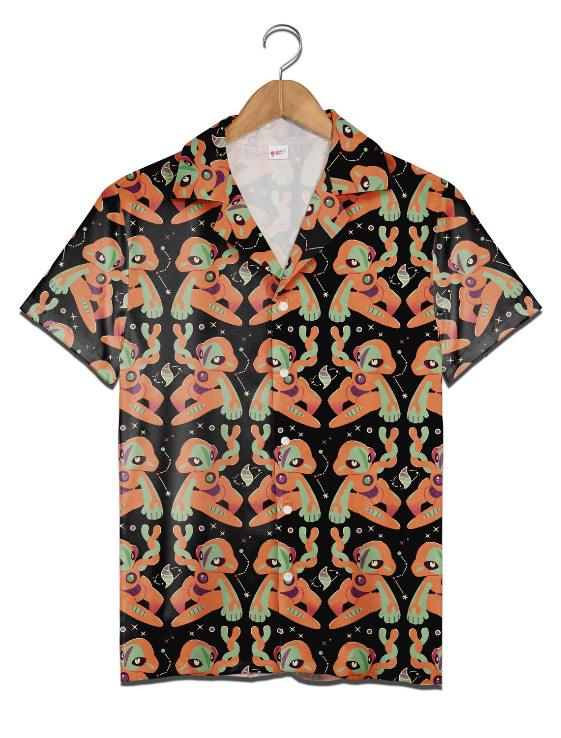 Men’s Deoxys Pokemon Hawaiian Shirt, Psychic Type Anime Aloha Shirt