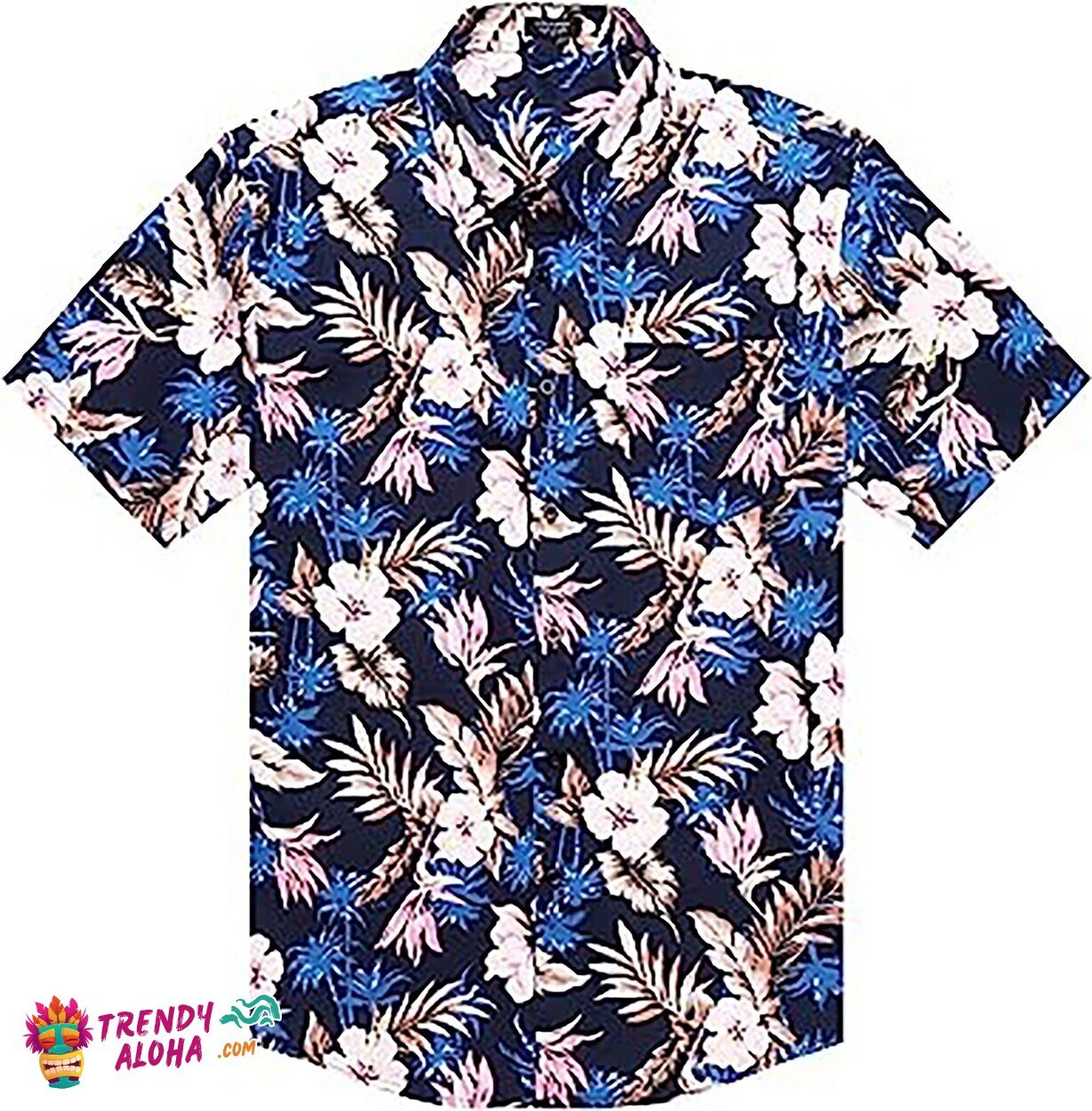 Men’s Flower Palm Beach Hawaiian Tropical Floral Party Shirt