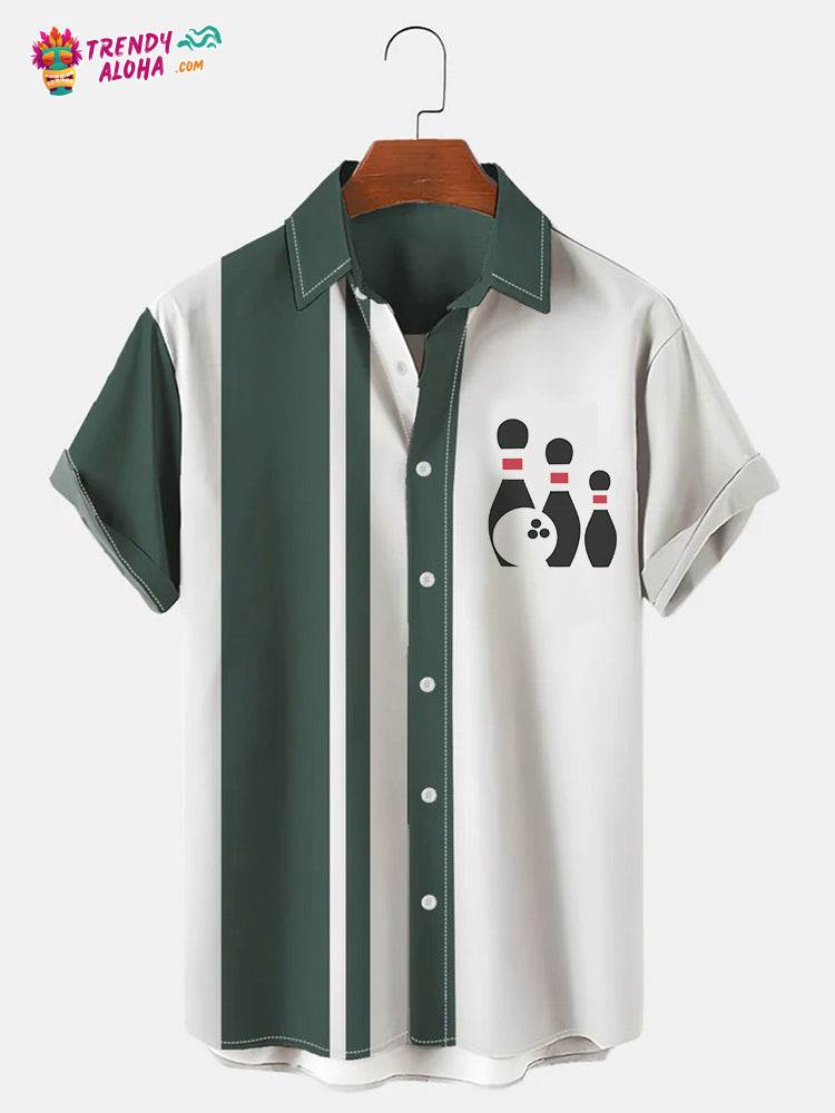 Men’s Geometric Print Vintage Bowling Aloha Shirt Men’s Geometric Print Vintage Bowling Aloha Shirt