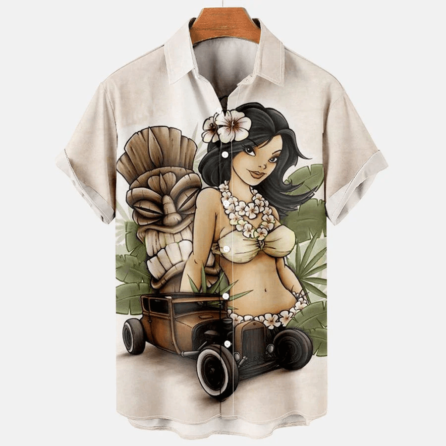 Men’s Hawaiian Beauty Car Casual Print Trendy Hawaiian Shirts For Men, Women Men’s Hawaiian Beauty Car Casual Print Trendy Hawaiian Shirts For Men, Women