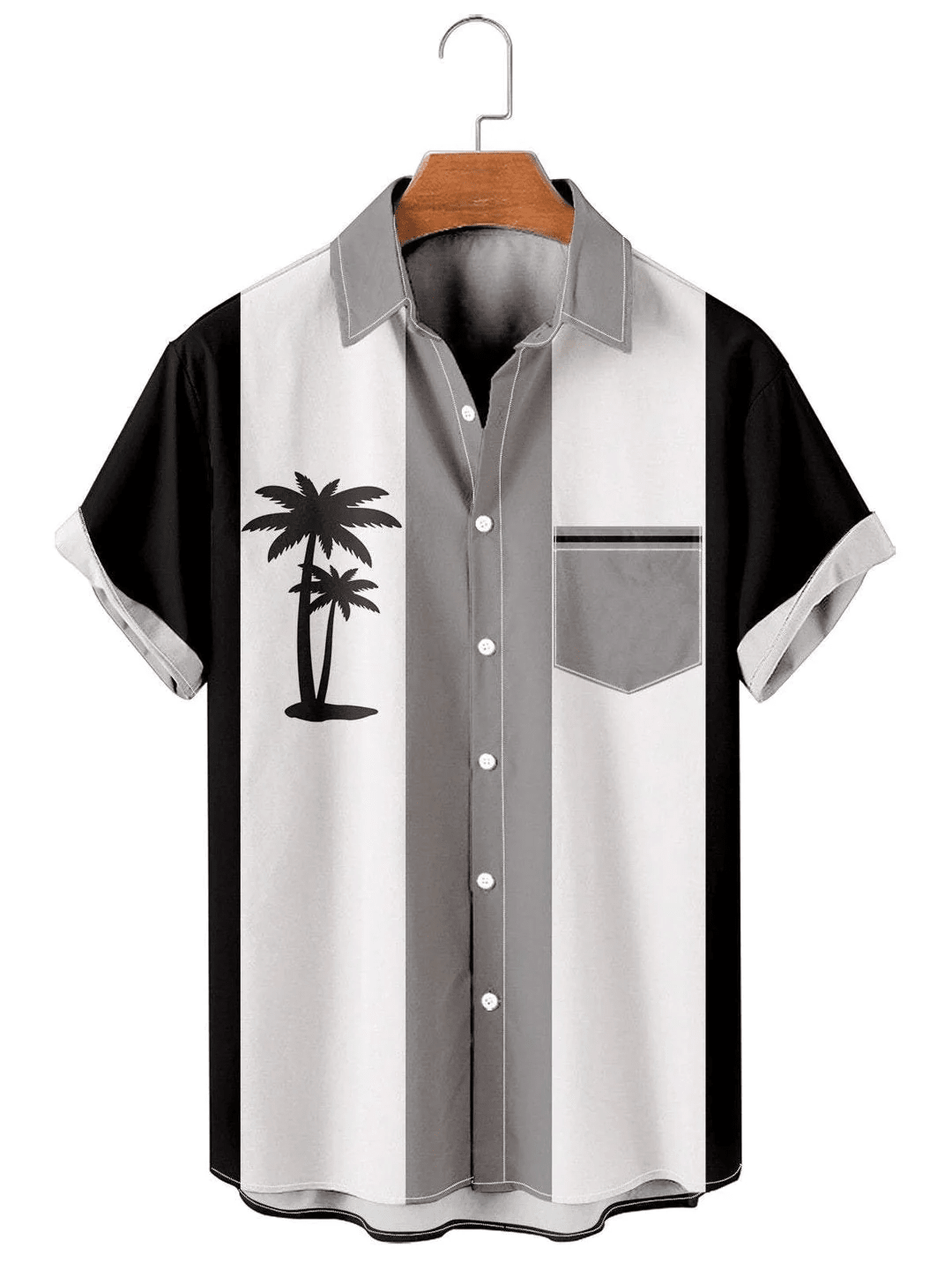 Men’s Hawaiian Coconut Casual Bowling Shirt Men’s Hawaiian Coconut Casual Bowling Shirt