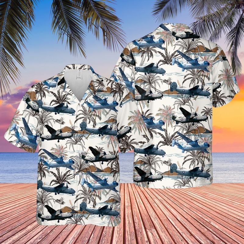 Men’s Hawaiian Shirt Celebrating US Navy C2A Greyhound