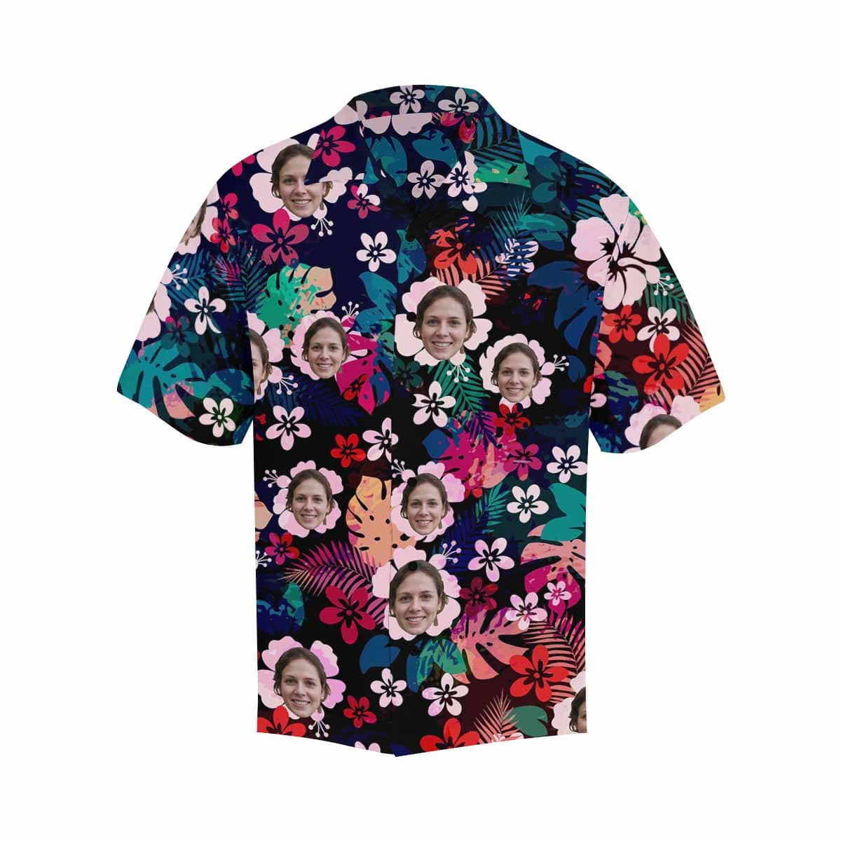 Men’s Hawaiian Shirt With Face Flower Cluster Men’s Hawaiian Shirt With Face Flower Cluster