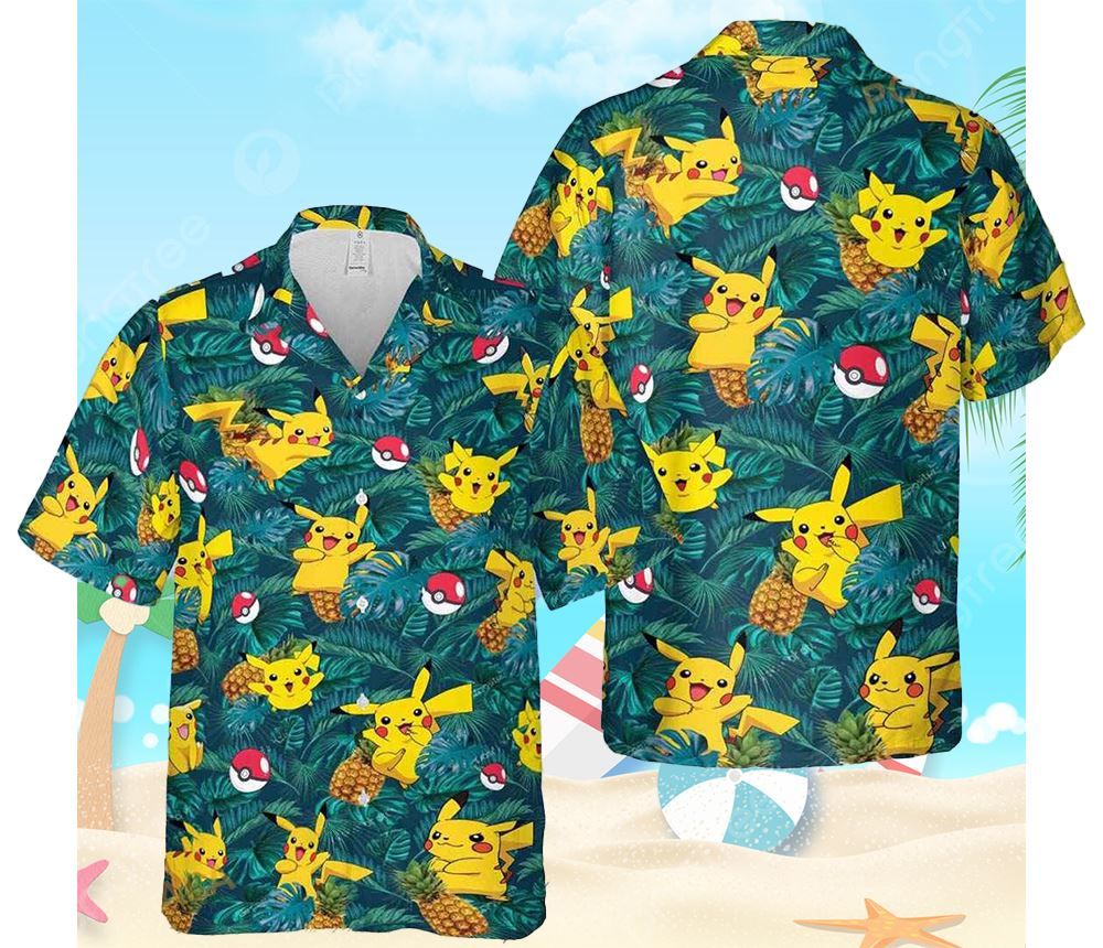 Men’s Hawaiian Shirt with Pokemon Anime Inspiration