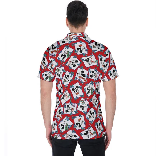 Men’s Mickey Mouse Hawaiian Disney Christmas Festive Design Holiday Shirt