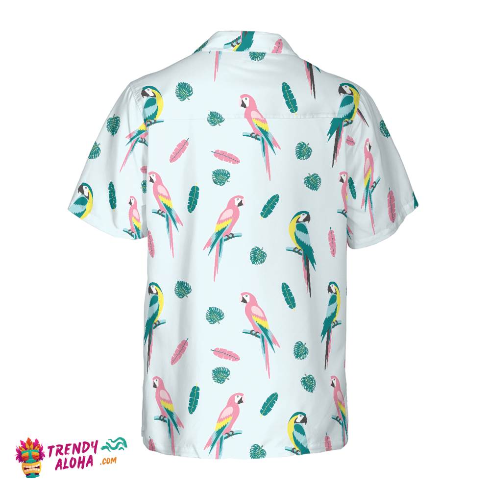 Men’s Parrot And Exotic Leaves Shirt Hawaiian Shirt
