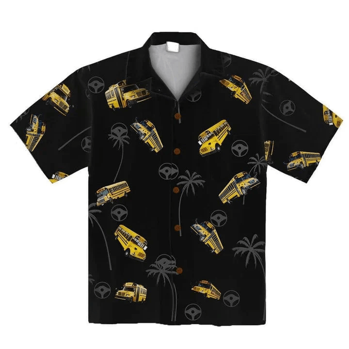 Men’s School Bus Driver 3D Trendy Hawaiian Shirt, Bus Driver Hawaii Shirt, Gift For Driver