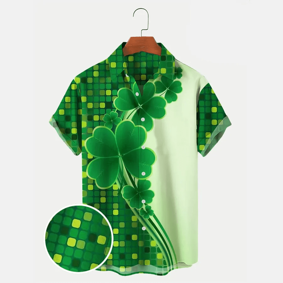 Men’s St. Patrick’s Day Short Sleeve Shirt Trendy Hawaiian Shirt For Men And Women
