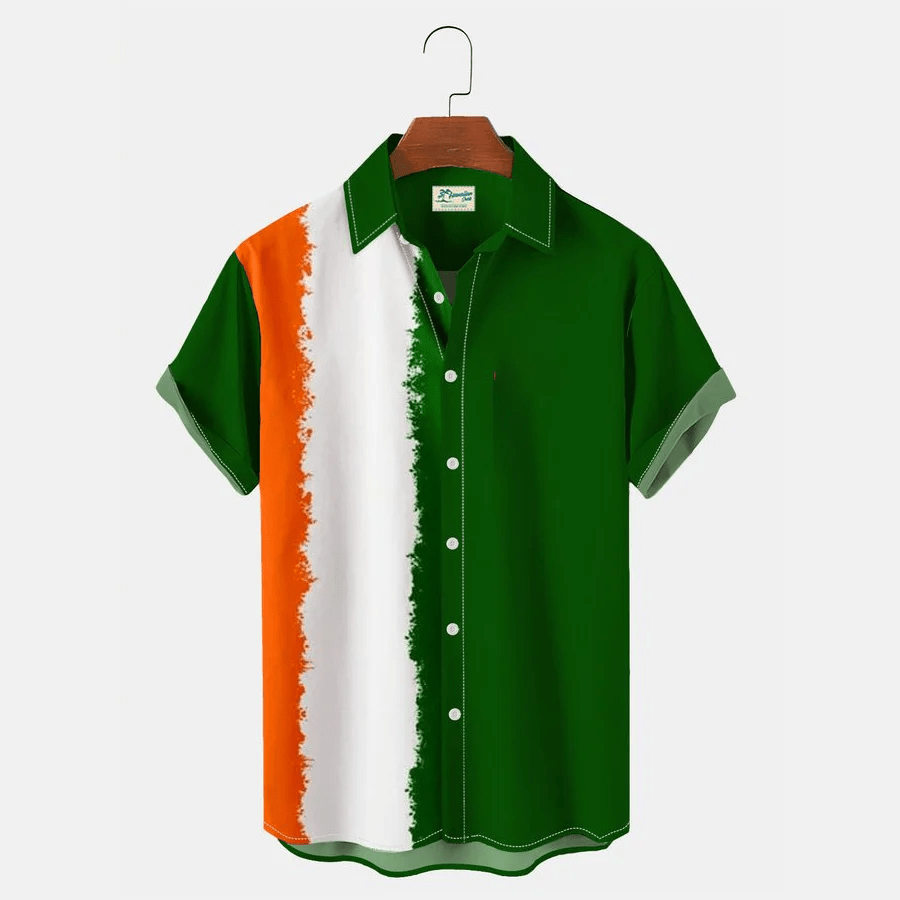 Men’s St. Patrick’s Trendy Hawaiian Shirts Clover Gnome, St. Patrick’s Day Gifts