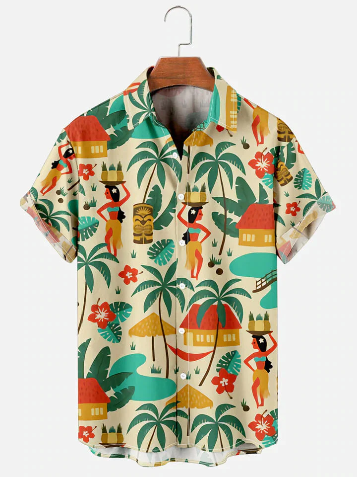 Mens Trendy Hawaiian Shirt Aloha Beach Retro Hippie Girl Hawaiian Short Sleeve Shirt Mens Trendy Hawaiian Shirt Aloha Beach Retro Hippie Girl Hawaiian Short Sleeve Shirt