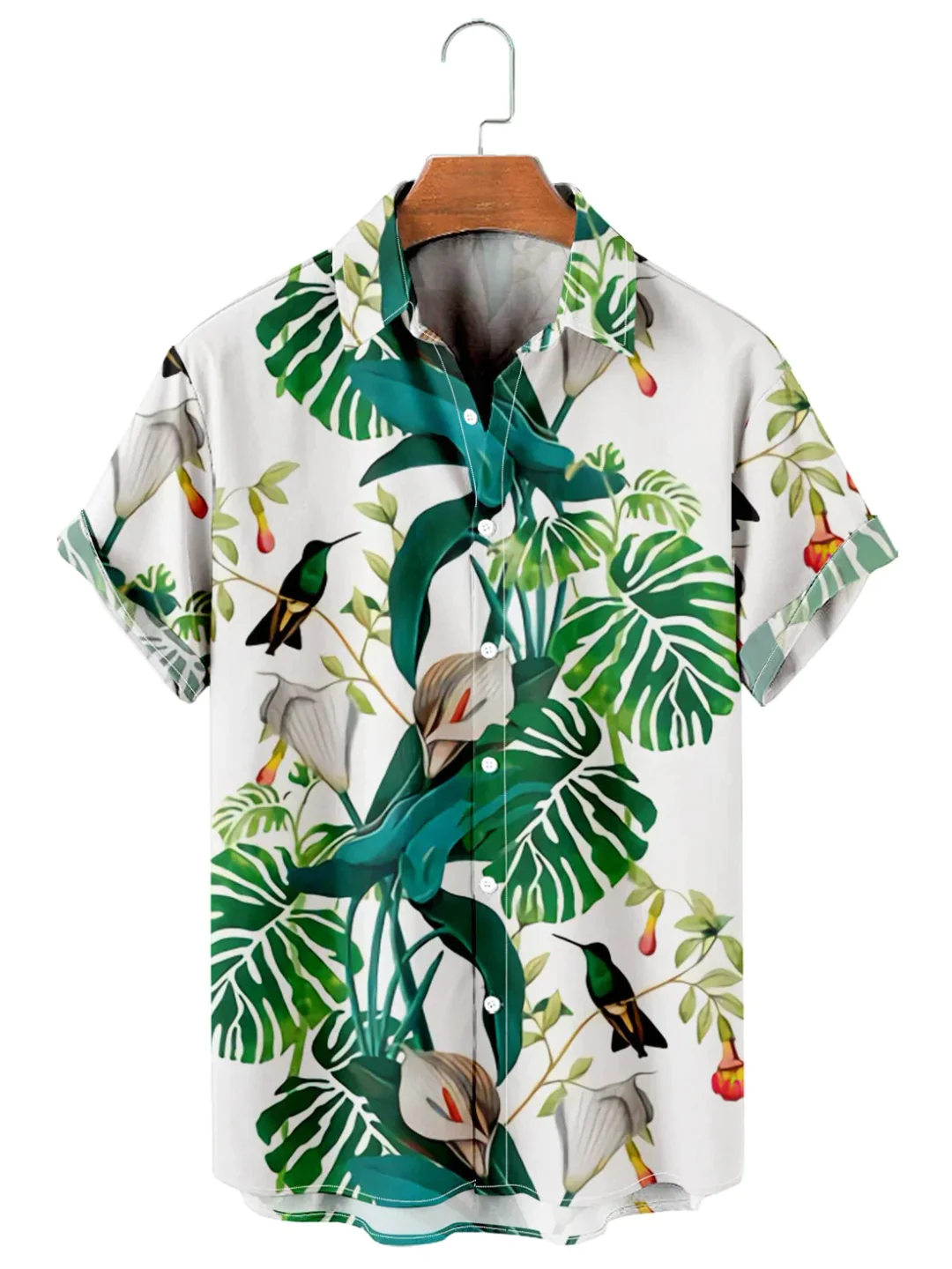 Men’s Tropical Hawaiian Floral Print Cotton Shirt Men’s Tropical Hawaiian Floral Print Cotton Shirt