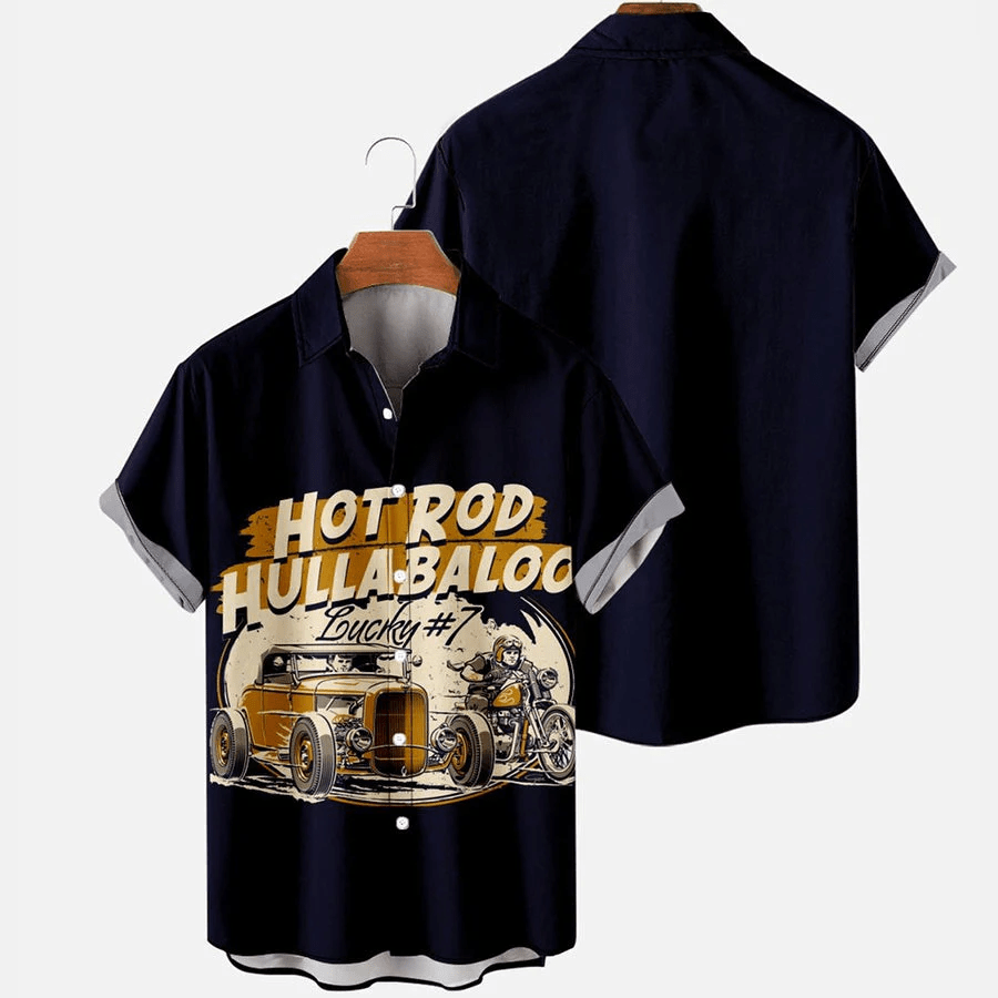 Men’s Vintage Car Print Casual Short Sleeve Shirt, Trendy Hawaiian Shirt Vintage, Trendy Hawaiian Shirt For Men, Women Men’s Vintage Car Print Casual Short Sleeve Shirt, Trendy Hawaiian Shirt Vintage, Trendy Hawaiian Shirt For Men, Women