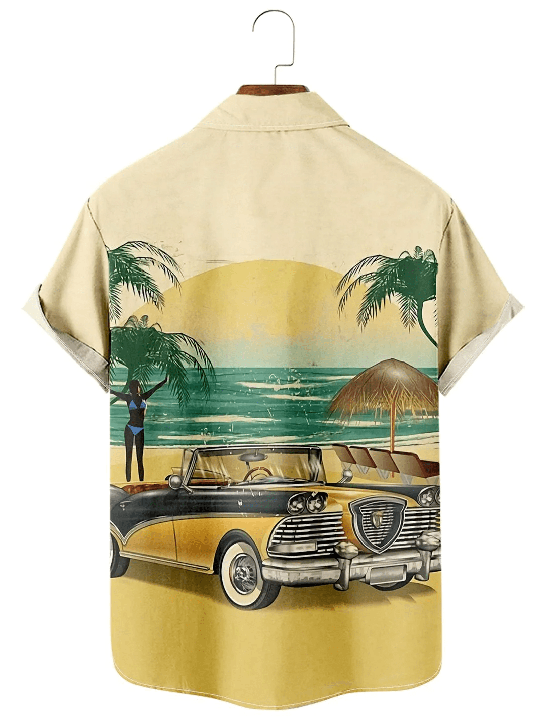 Men’s Vintage Hawaiian Beach Auto Casual Shirt, Trendy Hawaiian Shirt Vintage, Trendy Hawaiian Shirt For Men, Women
