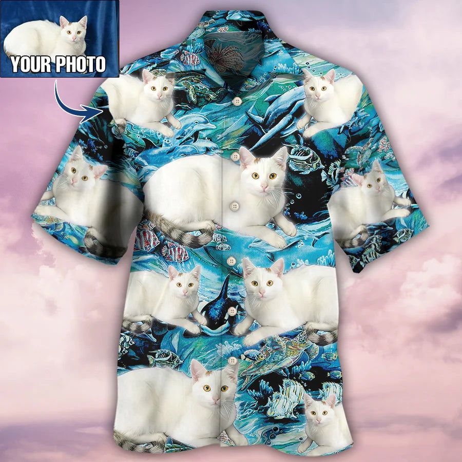 Meow Memories: Personalized Cat Hawaiian Shirt